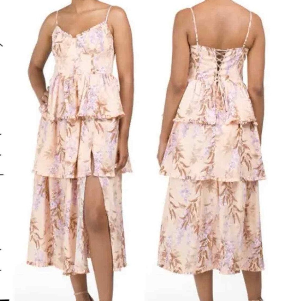 House of Harlow 1960 Teired Ruffle Bodice Dress